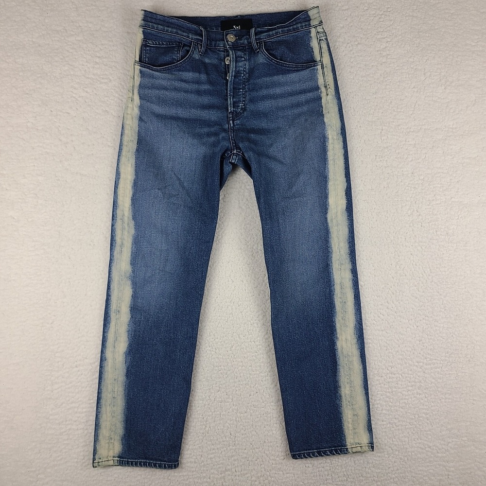 3x1‎ NYC Jeans Womens 28 Straight Crop Button Fly Whisper Dark Wash Made Here